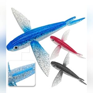3pcs‎ 6.7inches Flying Fish Lure Fishing Soft Lures Baits Set Saltwater